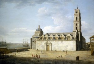 Havanská katedrála (Kuba), srpen a září 1762. Olej na plátně, vytvořený krátce po dobytí města Brity v roce 1762, autor Dominic Serres (1722-1793). od Dominic Serres