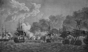 Nelson v Kodani, c1801 od Dominic Serres