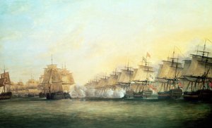 Čtvrtá akce u Trincomalee mezi Angličany pod vedením admirála Sira Edwarda Hughese (asi 1720-94) a Francouzi pod vedením pana de Suffrena, 1782