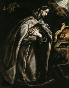 Svatý František se modlí, asi 1595. od Dominico El Greco