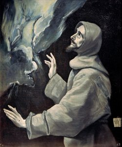Svatý František přijímá stigmata, cca 1585-1590. od Dominico El Greco