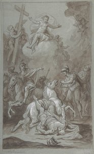 Obrácení sv. Pavla recto, Poprava vězně verso, 18.-začátek 19. století. od Dominik Kindermann