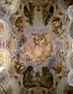 Freska zdobící kupoli kláštera Schussenried od architekta Domenika Zimmermanna (1685-1766) 1730-1731 Schussenried, Německo od Dominikus Zimmermann