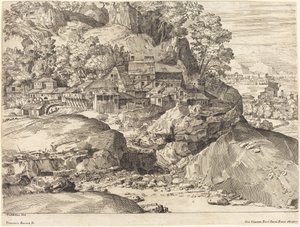 Krajina s mlýnem od Dominique Barrière after Titian