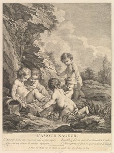 Plavání dětí, ca. 1741 od Dominique Sornique