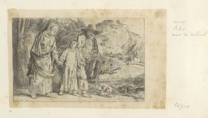 Kristus se vrací z chrámu s Josefem a Marií Recueil de quatre-vingt-cinq estampes originales (název série) od Dominique Vivant Denon (baron) (attributed to)