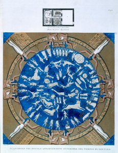 Astrologická planisféra zvěrokruhu Dendera, ze stropu kaple v chrámu Hathor, Dendera, Egypt kolem roku 1802