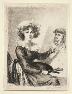 Louise-Elisabeth Vig?e-Lebrun, (Mlle Lebrun) po autoportrétu z roku 1790 v Uffizzi a naopak.