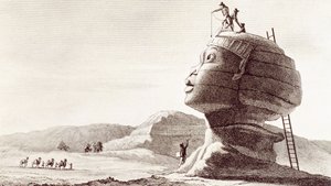 Sfinga v Gíze v Egyptě během egyptské kampaně