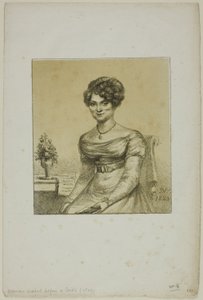 Žena sedící před stolem od Dominique Vivant Denon