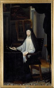 Portrét královny Marie Anny Rakouské vdově (1634 - 1696). Obraz Juan Carreno De Miranda (1614-1685) Ec. Esp