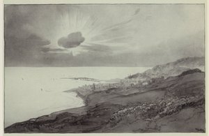 Lyme Regis z Charmouth Hills (litografie) od Donald (after) Maxwell