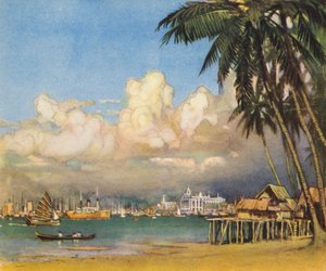 Singapur (barevná litografie)