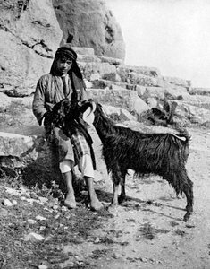 Arabský chlapec a koza, Střední východ, 1936.
