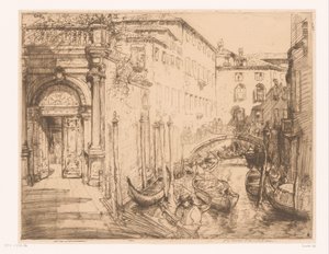 Pohled v Benátkách 1911 (Bílý palác) Bílý palác od Donald Shaw MacLaughlan (signed by artist)