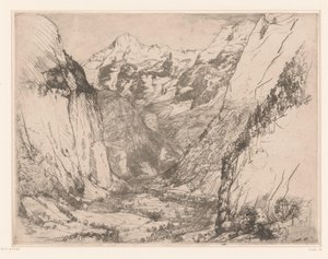 Údolí Lauterbrunnen Lauterbrunnen od Donald Shaw MacLaughlan