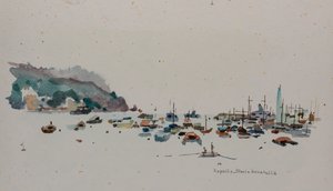 Rapallo, cca 1979 (akvarel na papíře) od Donatella Merlo