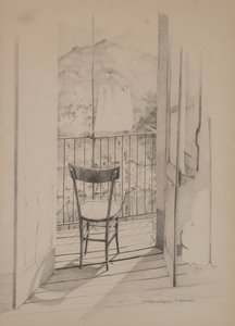 Balkon, cca 1975 (kresba na papíře)