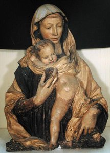 Madona s dítětem (polychromovaný kámen) od Donatello