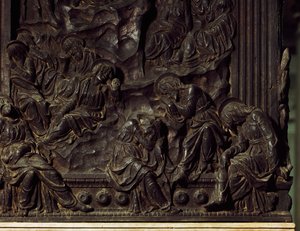 Bohoslužba v zahradě, detail z levé kazatelny, od Donatella (1386-1466), bazilika svatého Vavřince, Florencie, Itálie od Donatello