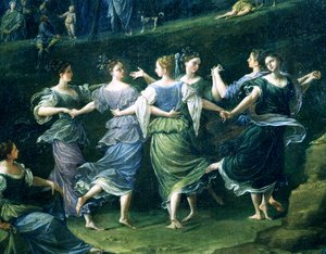 Tanečníci, detail z Dance of Nymphs, 1724-25