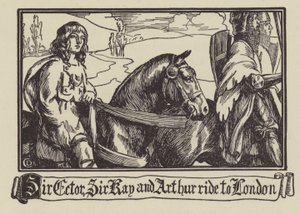 Sir Ector, Sir Kay a Arthur jedou do Londýna