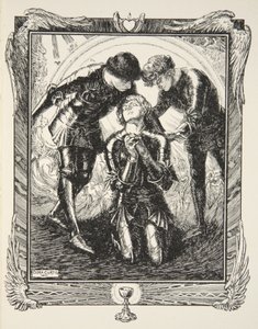 Pak šli k siru Galahadovi, ilustrace z „Příběhů krále Artuše a kulatého stolu“ od Beatrice Clayové od Dora Curtis