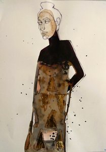 Elegantní zlatá módní figurka