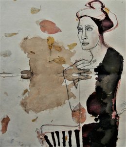 Zamyslena postava a listy od Doris Schmitz