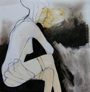 Zamyslena sedící žena od Doris Schmitz