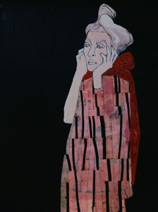Zamyšlená žena v červeném od Doris Schmitz