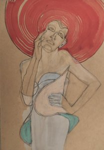 Žena v červeném klobouku od Doris Schmitz