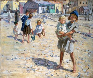 Na pláži (olej na plátně) od Dorothea Sharp