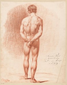 Stojící mužský akt, při pohledu zezadu (2. cena 1819) od Douwe de Hoop