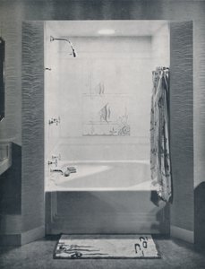 Nové čtyřstopé čtvercové Neo-Angle Bath, 1935 od Drix Duryea