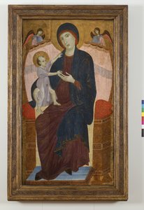 Madona s dítětem na trůnu a andělé, 1280-85 od Duccio di Buoninsegna