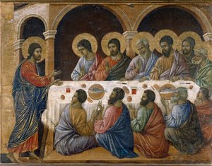 Umučení Krista - Zadní strana oltářního obrazu. Olej na panelu od Duccio di Buoninsegna