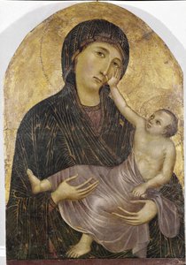 Panna a dítě (tempera a zlato na panelu od Duccio di Buoninsegna
