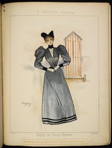 Ženská postava, v mobilní přebalovací kabině, na pláži. od Dudley Hardy