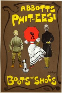 Abbots Phit-ees, obchod s botami a obuví, Londýn od Dudley Hardy
