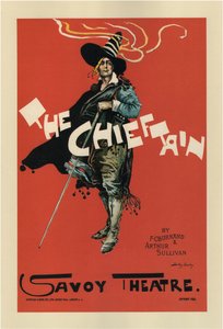 Plakát k opeře The Chieftain od A. Sullivana a F. C. Burnanda, 1894