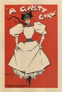 Plakát k hudební komedii A Gaiety Girl od Sidneyho Jonese, 1895