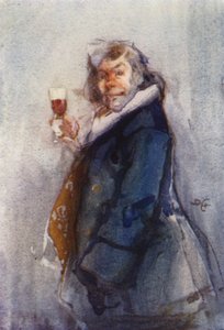 The Toper, časová skica, London Sketch Club (barevné lito) od Dudley Hardy
