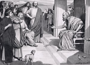 Socrates Addressing the Athenians, ilustrace z Hutchinsons History of the Nations, 1915 od Dudley Heath