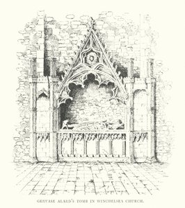 Hrobka Gervase Alarda v kostele Winchelsea (litografie) od Duncan Moul