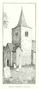 Kostel Great Wakering (litografie) od Duncan Moul