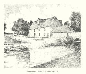 Langham Mill on the Stour (litografie) od Duncan Moul