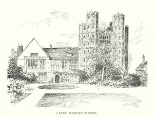 Věž Layer Marney (litografie) od Duncan Moul