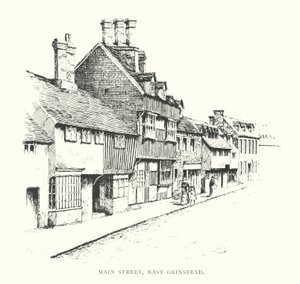 Main street, East Grinstead (litografie) od Duncan Moul