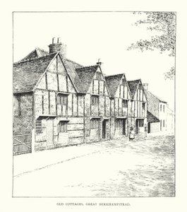 Old Cottages, Great Berkhampstead (litografie)